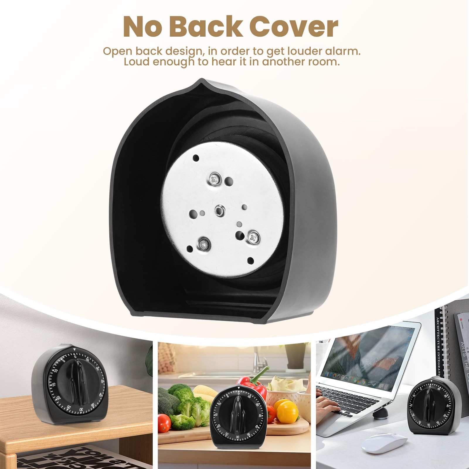 Kitchen Timers for Cooking, 60 Minute Wind Up - Chef Cooking Timer with Loud