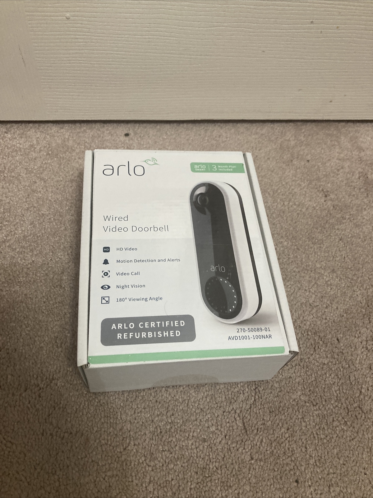 Arlo Essential Wired Video Doorbell HD Video 180° View Night Vision NEW IN BOX