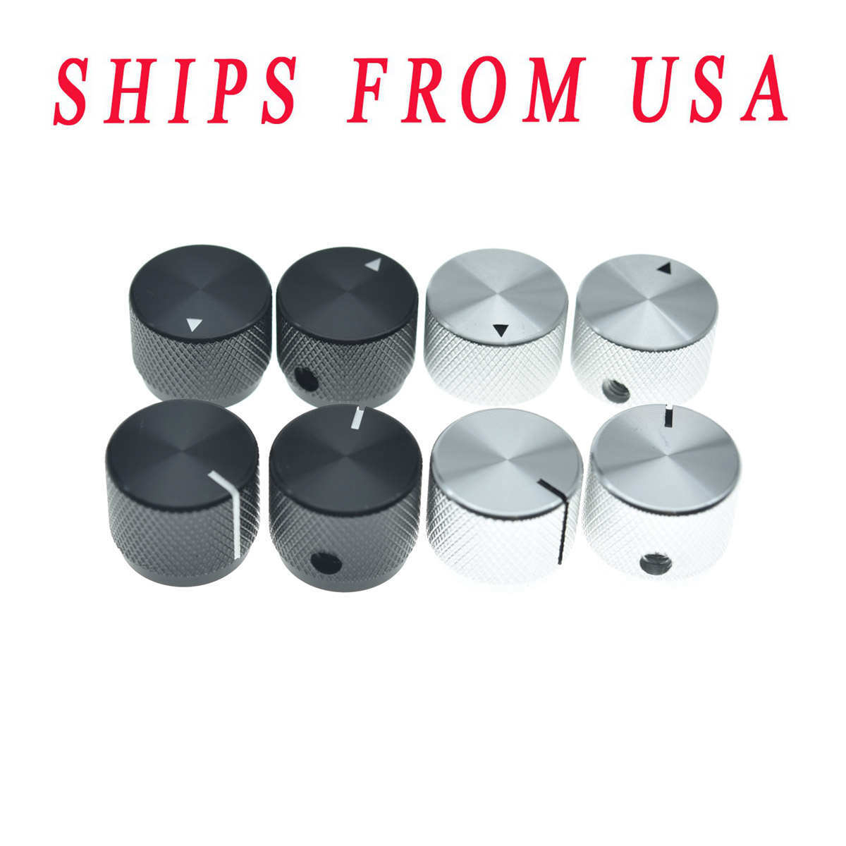 2pcs 20mm Diam Aluminium Pot Knobs 1/4" POT Knobs with Indicator & Set Screw