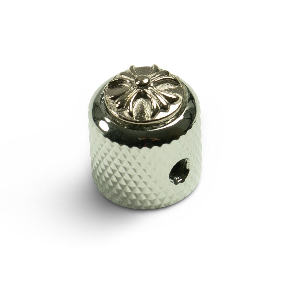 NEW Q-Parts Mini Dome Knob, CROSS ON CHROME, KCMD-0309