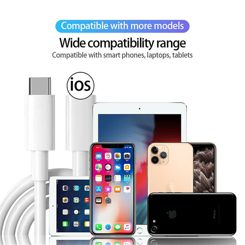⚡ 20W USB-C Fast Charger PD Adapter Cable For iPhone 14/13/12/11 XR X Pro iPad