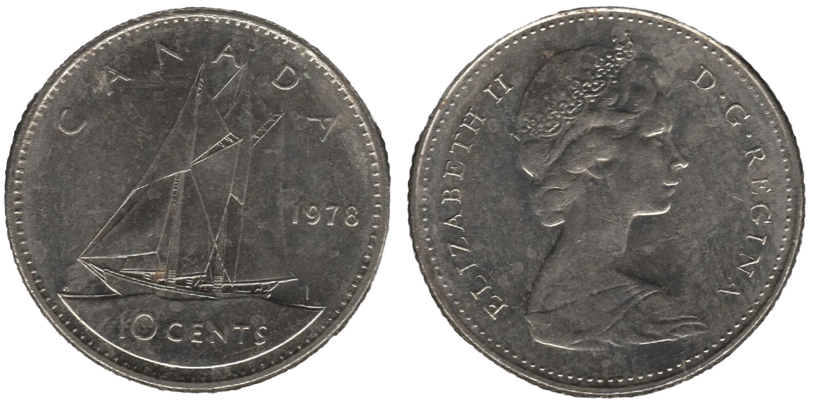 1978 Canada 10 Cents Coin – Elizabeth II Copper-Nickel Collectable