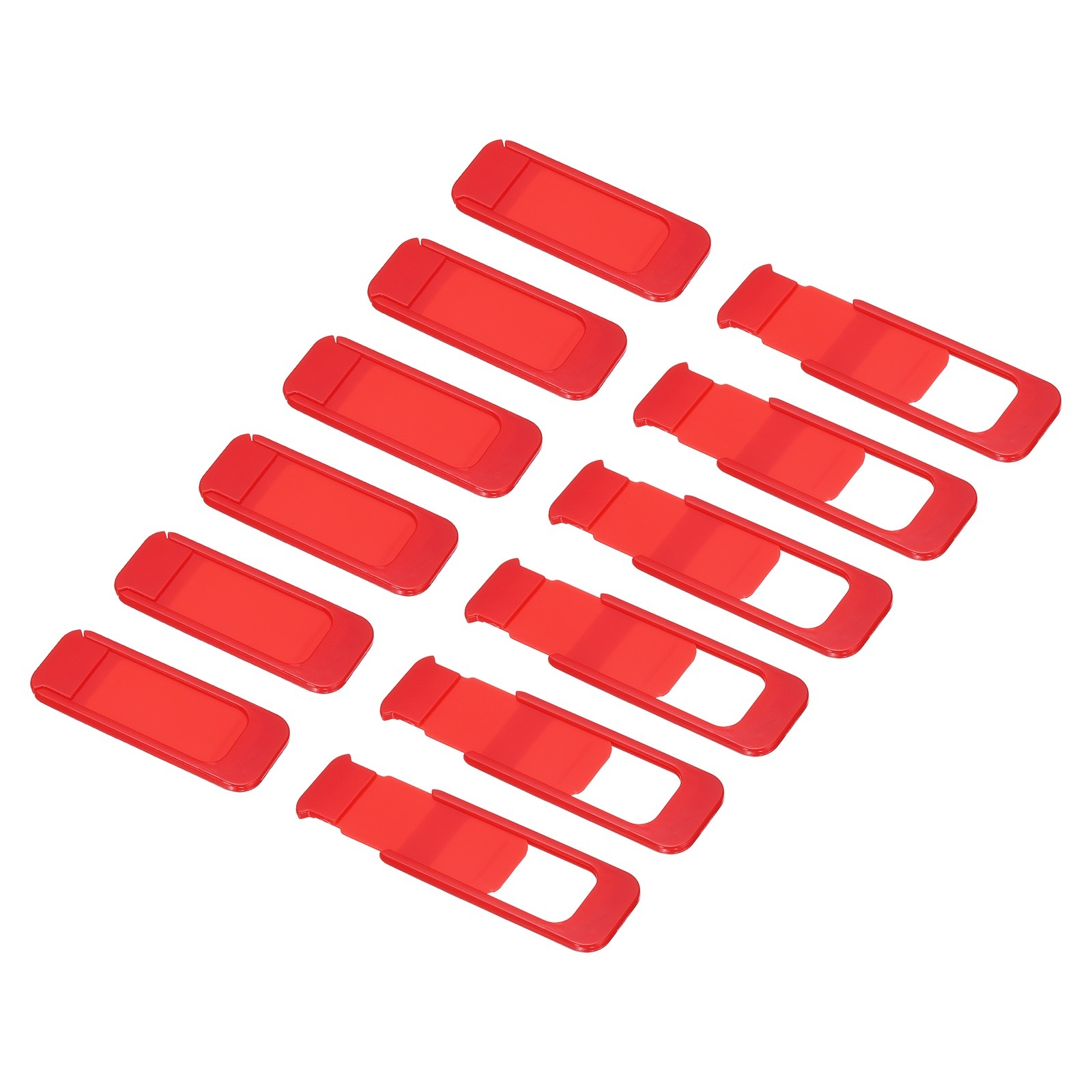 12Pcs 1.61" x 0.63" Computer Camera Cover Slide Thin Camera Blocker, Red