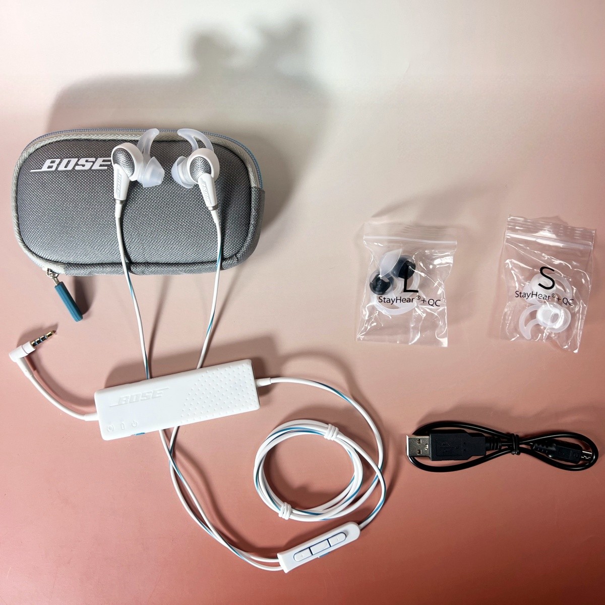 Bose QuietComfort 20 Noise Cancelling Headphones QC20 Earbuds White For Android