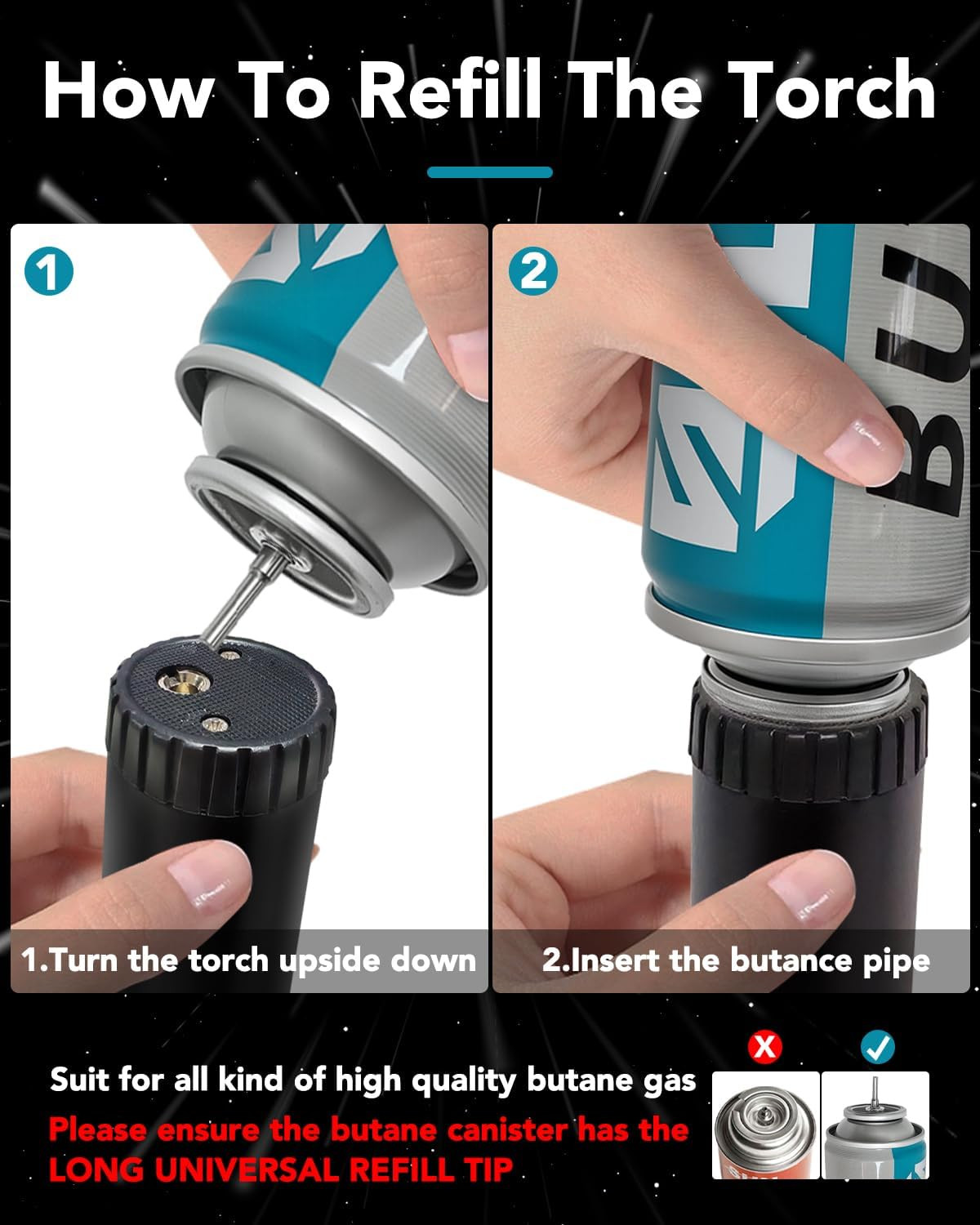 Lightsaber Torch Lighter – Butane Refillable Kitchen Torch, Adjustable Flame Tor