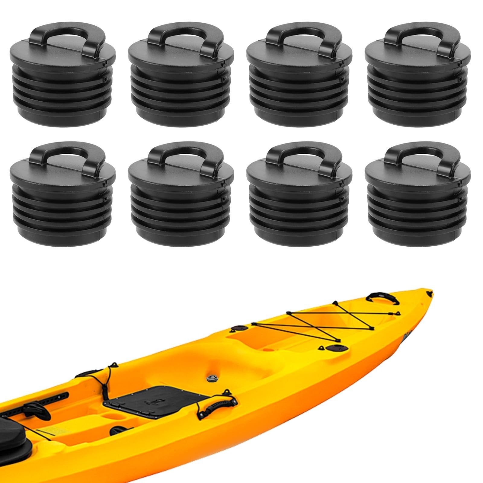 Lyreh 8pcs Kayak Scupper Plug Kit, Universal Watertight Rubber Push-in Rib Bo...
