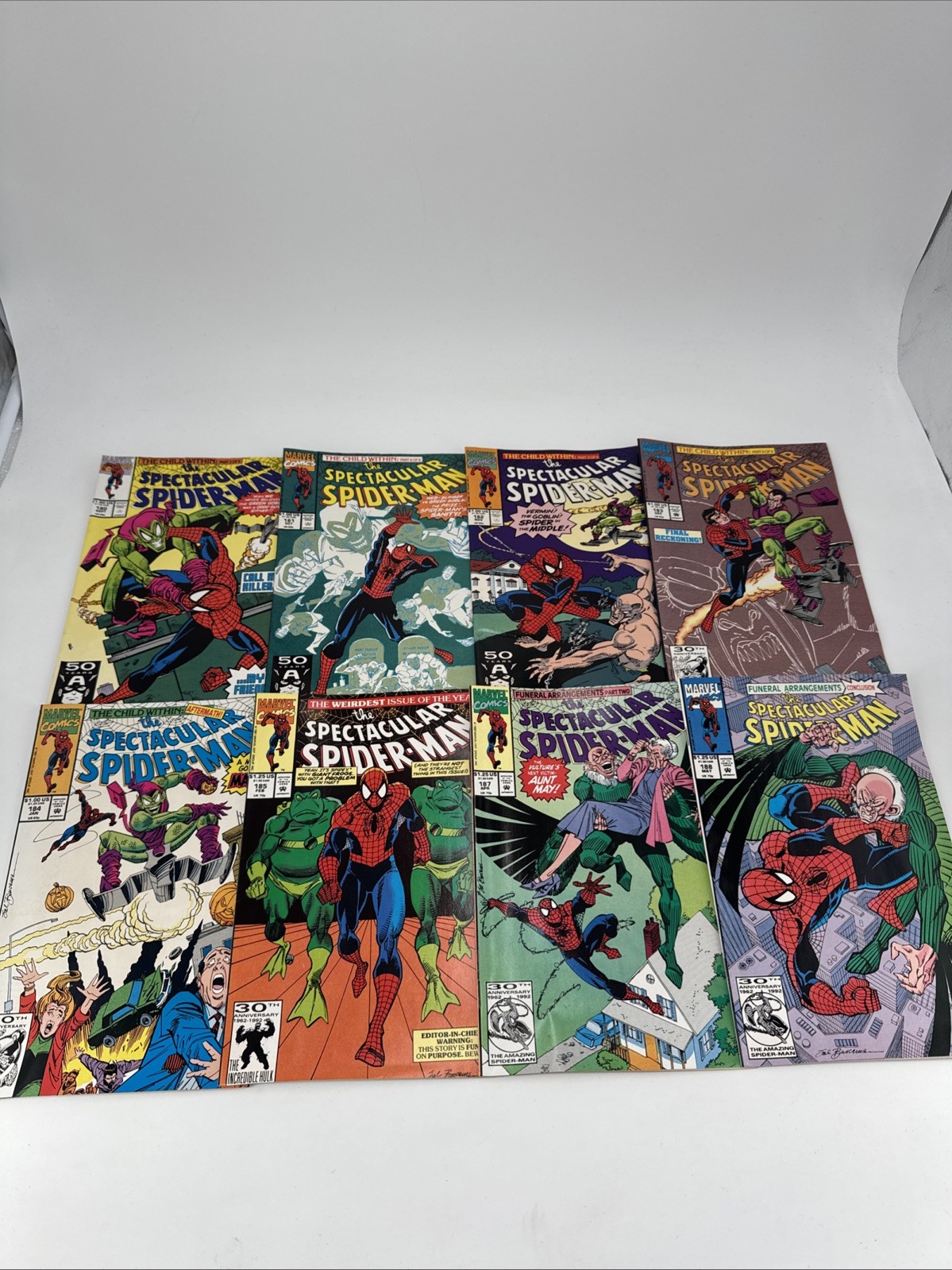 The Spectacular Spider-Man Comic lot of 8 #180 181 182 183 184 185 187 188