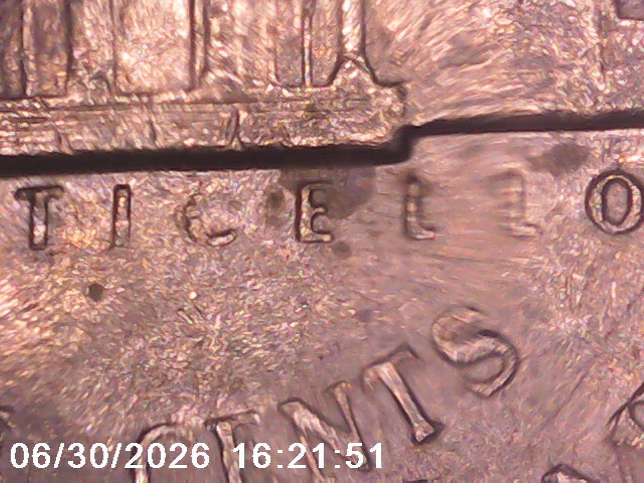 1996-P Jefferson Nickel Strike Through On the Reverse