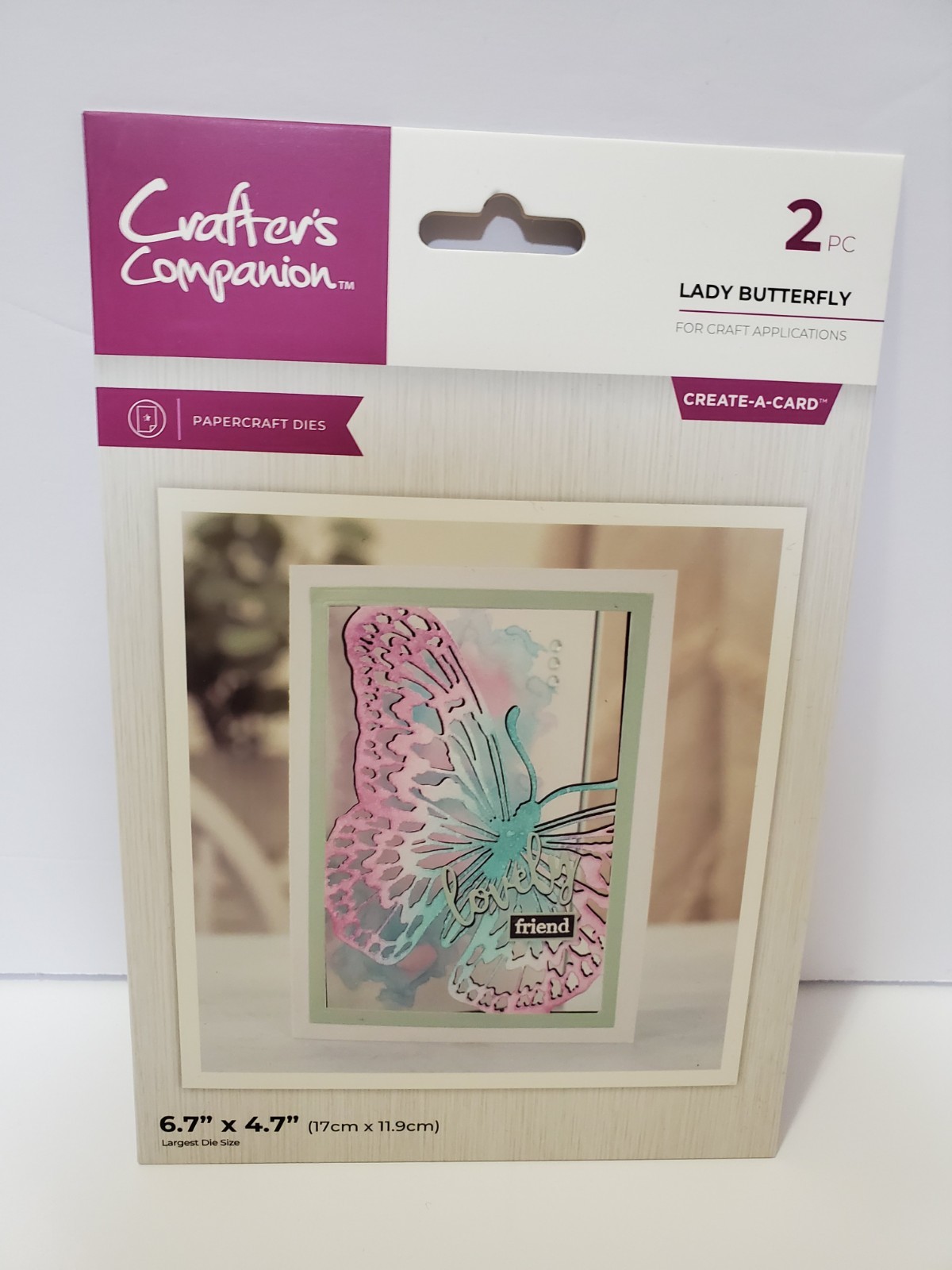 CC3 Crafter's Companion  Lady Butterfly Create A Card die New