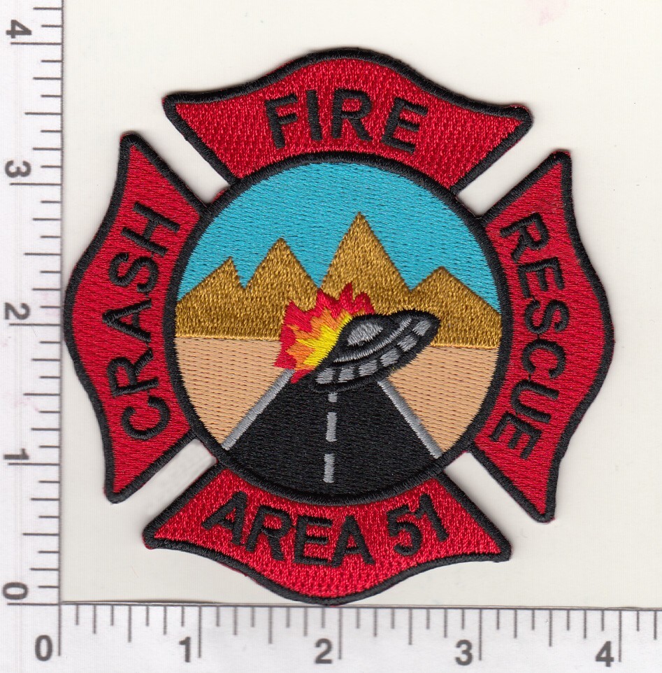 Nevada Groom Lake Crash Rescue Fire Department Area 51 UFO Patch