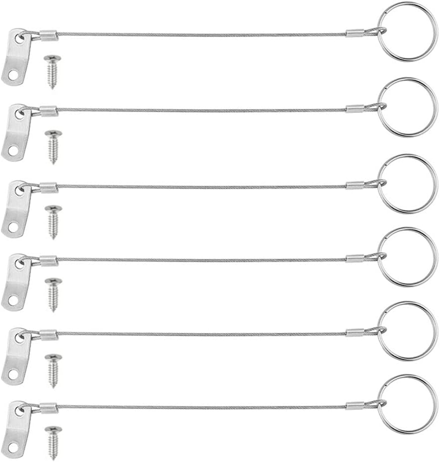 Stainless Steel Lanyard 316 Cable Tether Safety Wire Marine Hardware 6 Pcs