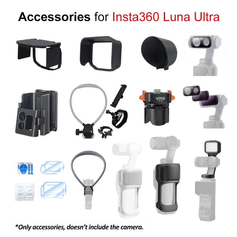 For Insta360 Luna Ultra Accessories Wide-Angle Lens Filter Neck Mount Fill Light