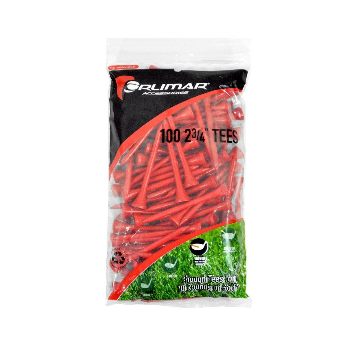 Wood Golf Tees Multiple Colors Assorted Sizes 21/8" To 4" Bulk Packs