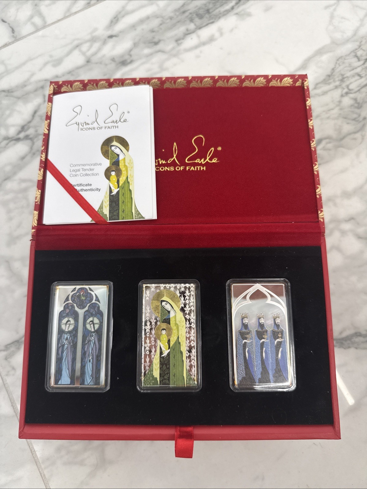 2015 Niue $10 Fine Silver 3-coin Set Eyvind Earle Icons Of Faith