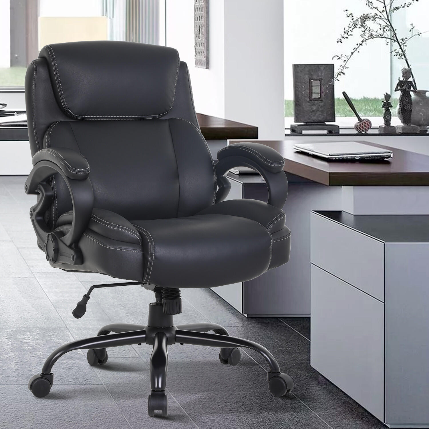 Big and Tall Office Chair Heavy Duty 400LBS Executive Desk Chair with Wide Seat