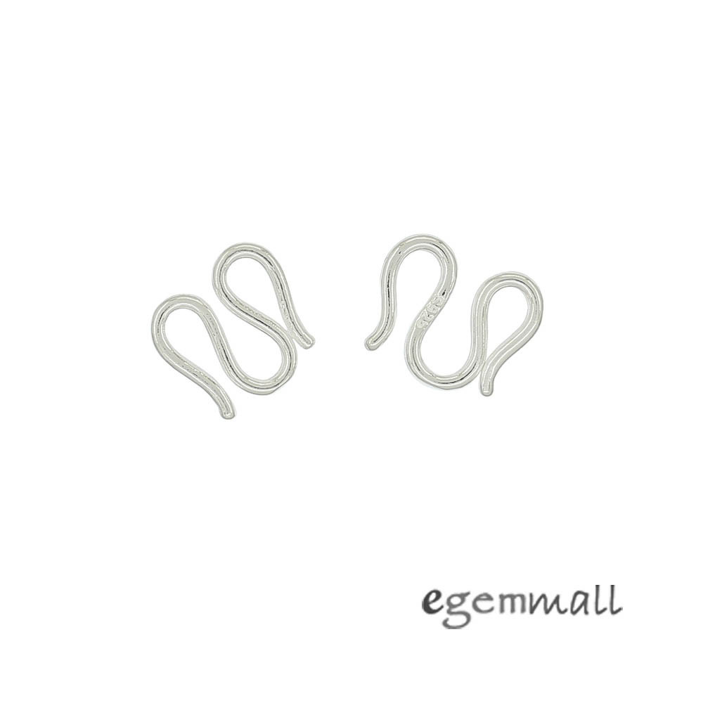 2 Sterling Silver S Hook W Clasp 9x10mm #99467