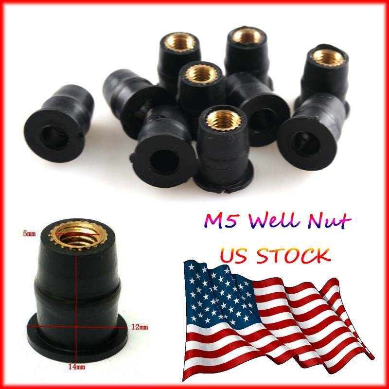 Motorcycle Windscreen Well Nuts Rubber For KAWASAKI NINJA ZX6R ZX-10R 250R ZX14