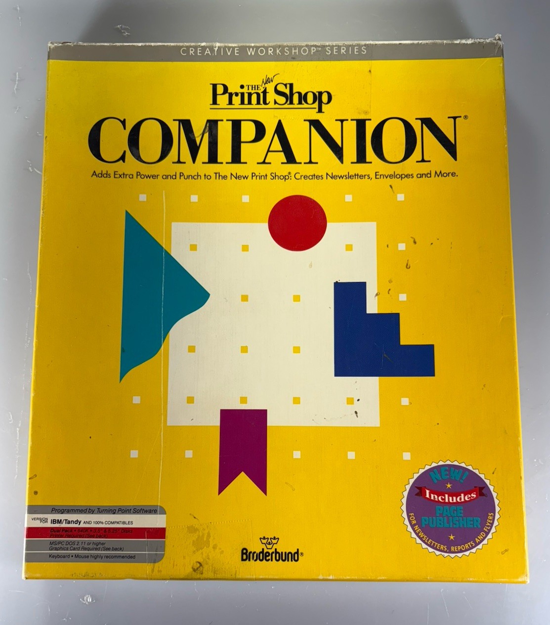 VINTAGE Broderbund Print Shop Companion IBM / Tandy DOS 2.11 W/Print Shop Deluxe