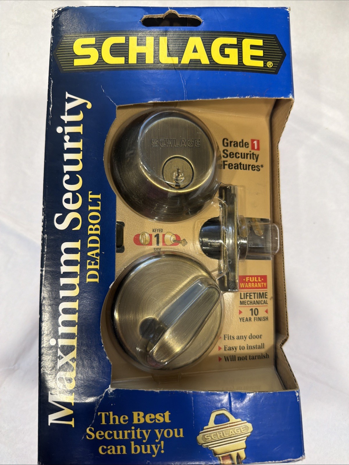 Schlage Brass B360Nv 4 609 Deadbolt Keyed Professional Grade 1 Sealed in box