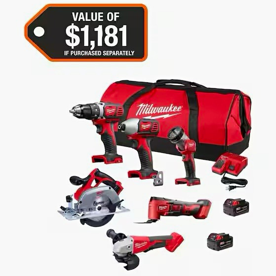 M18 18-Volt Lithium-Ion Cordless Combo Kit (6-Tool) with 2-Batteries and Charger