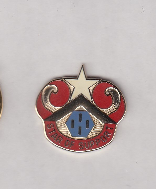 US ARMY 694th Maintenance Battalion crest DUI badge c/b clutchback P-23