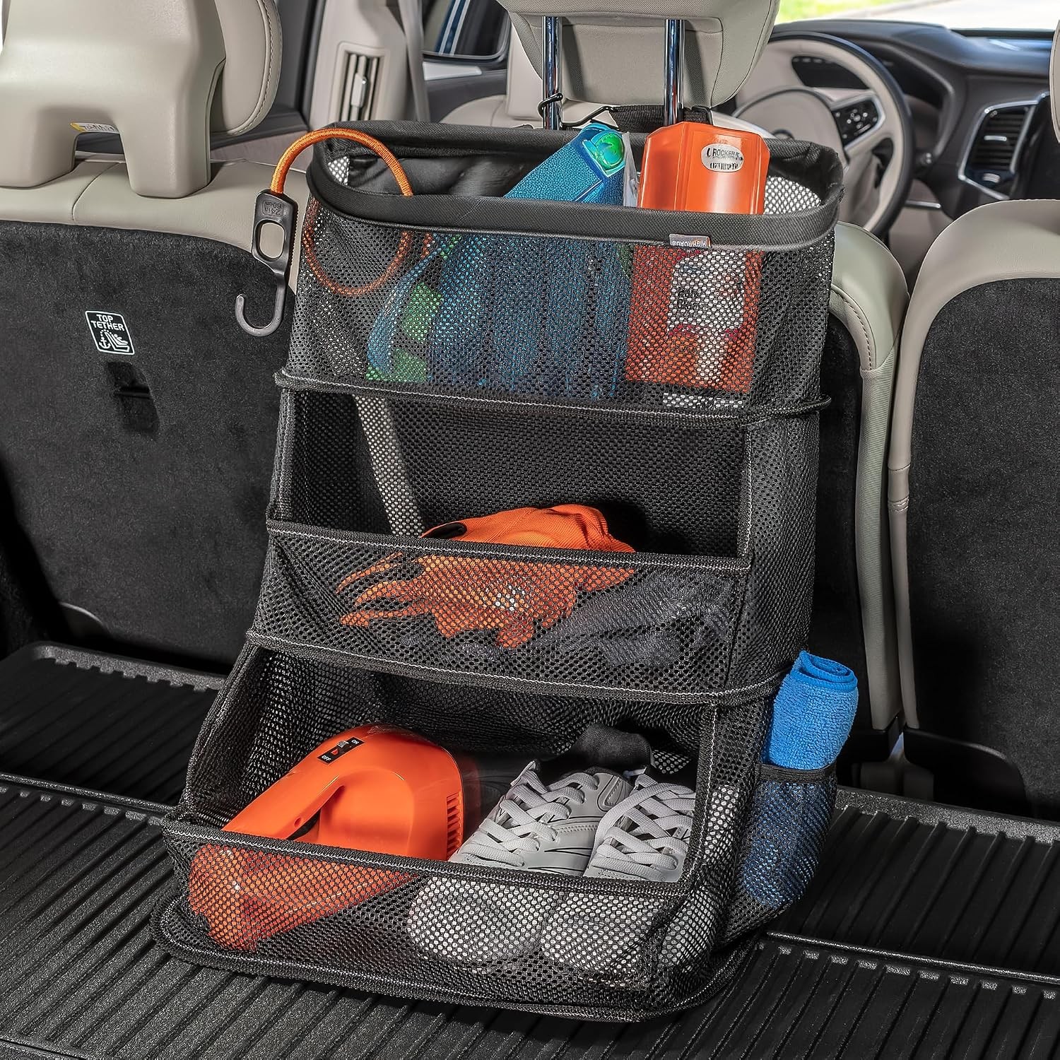Car Storage Organizer – 3-Bin Hanging Organizer for SUV Trunk or Car Seat |