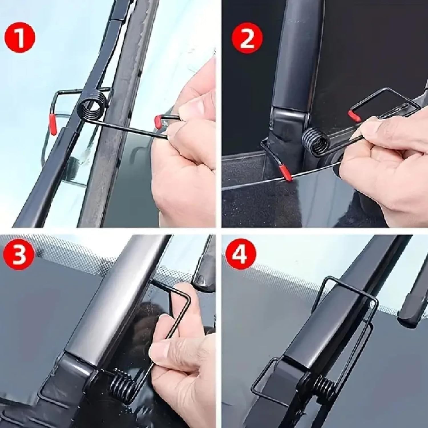 2Pcs Windshield Wiper Arm Pressure Spring Booster, Spring...