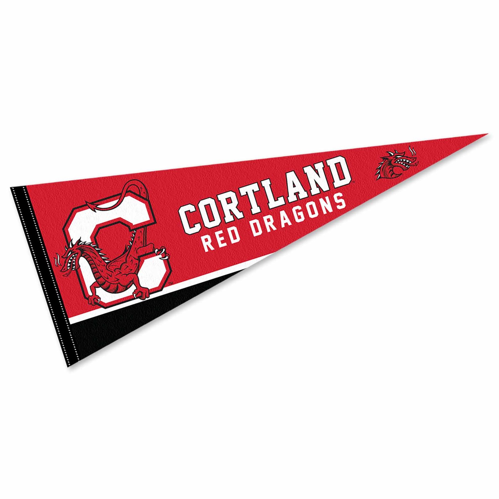 SUNY Cortland Red Dragons 12 in X 30 in Wordmark College Pennant