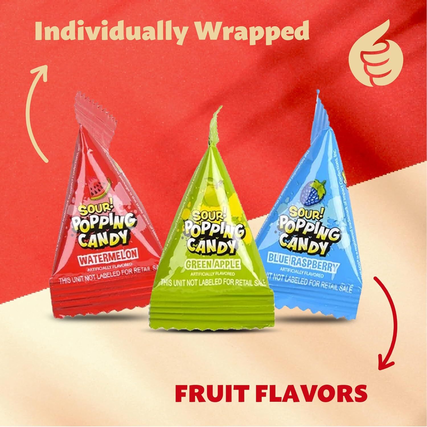 Warheads Sour Popping Candy - Assorted Fruit Flavors, 24 Pieces Pack