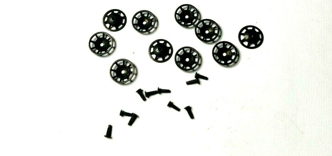 LIONEL BRAKE WHEEL & PIN METAL 10EA ALSO MTH WILLIAMS ATLAS O GAUGE CARS 715-21