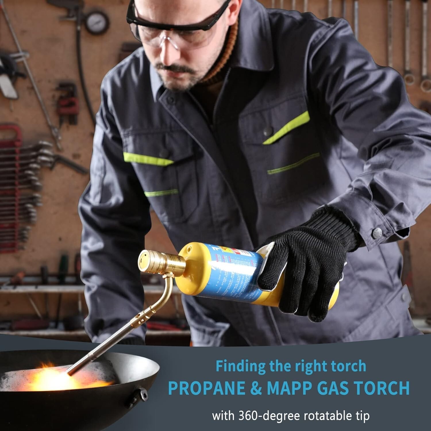Brass Propane Torch Head - High-Intensity Adjustable Flame - 1648°C Max