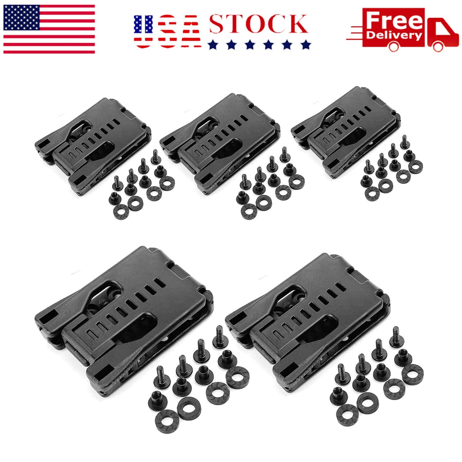 5 Pack Tactical Universal Holster Sheath Belt Clip Large Belt Clips with Screws