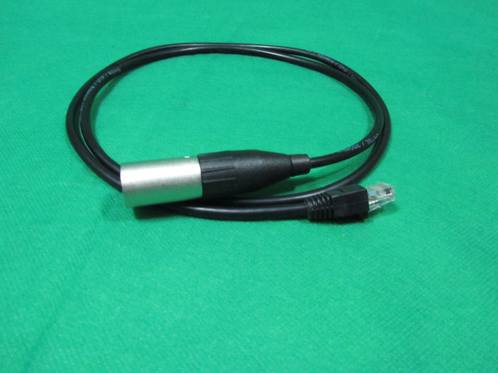 DMX 5 Pin XLR Male  to Cat 5e Adapter Cable For ENTTEC PRO, ENTTEC OPEN, 3 Ft.