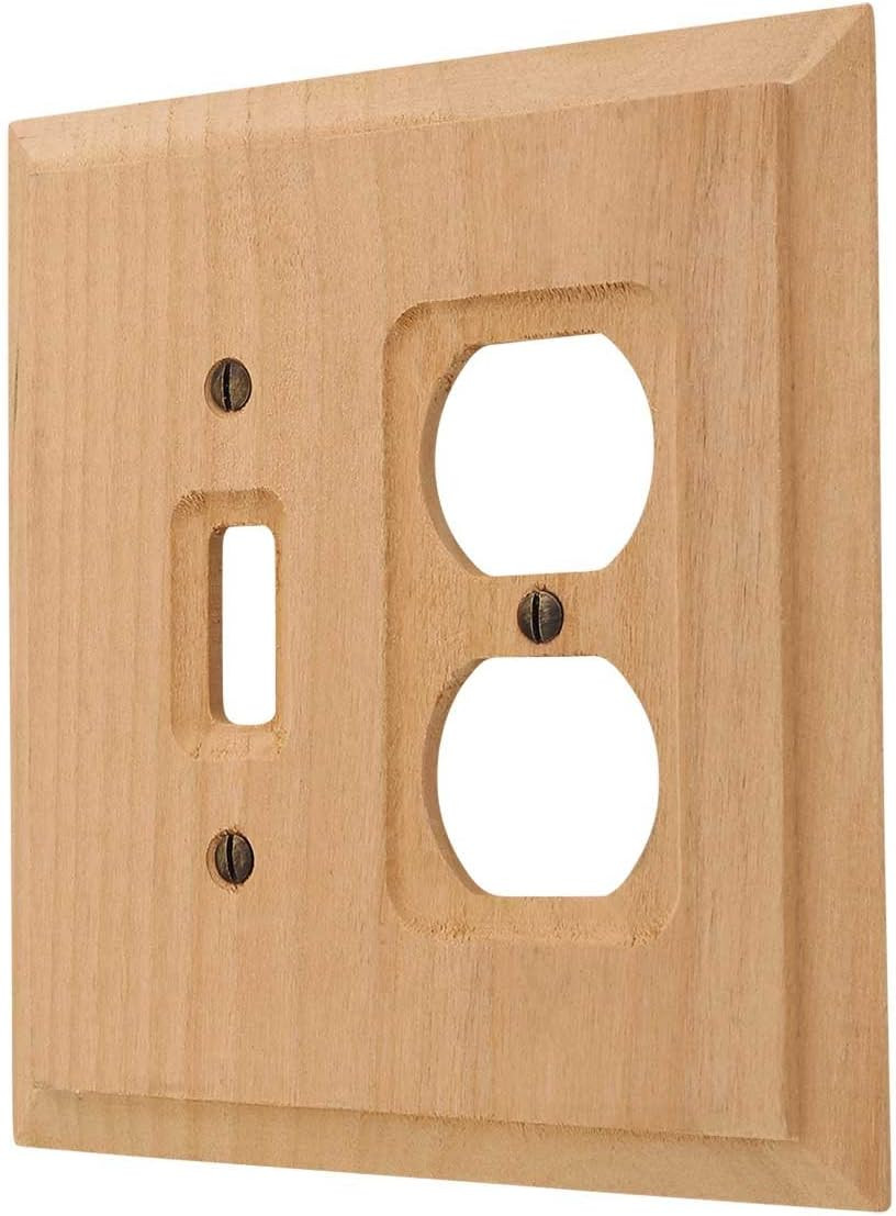 Amerelle Baker Single Toggle/Single Duplex Unfinished Wood Wallplate