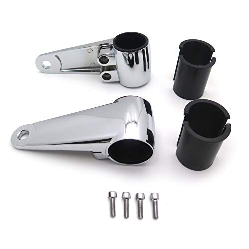 SMT- billet Aluminum Headlight Fork Mounting Brackets Compatible With Chrome