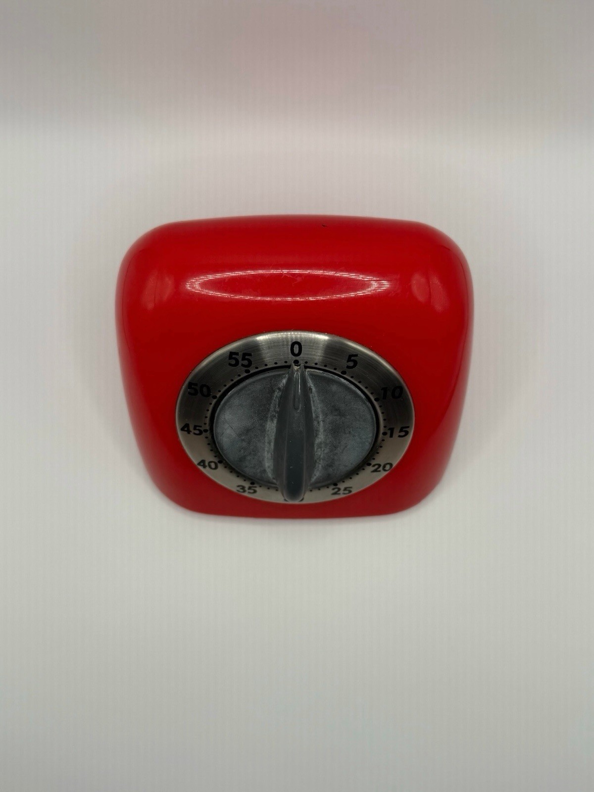Mechanical Kitchen Timer Countdown Adjustable Red Dial 0-55 Minutes Modern