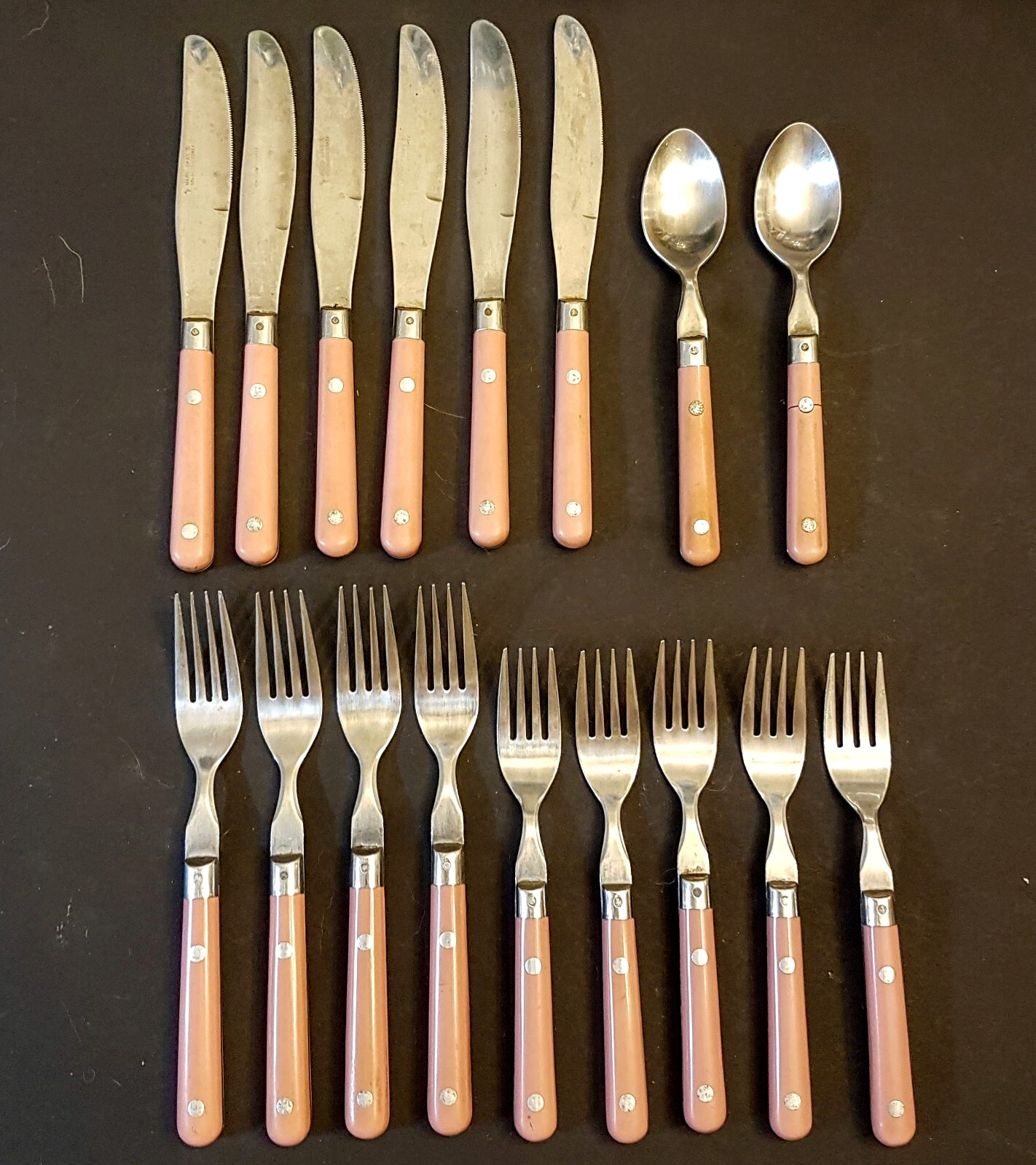 Mardi Gras Mauve CHOICE Fork Knife Washington Forge VTG Stainless Flatware Korea