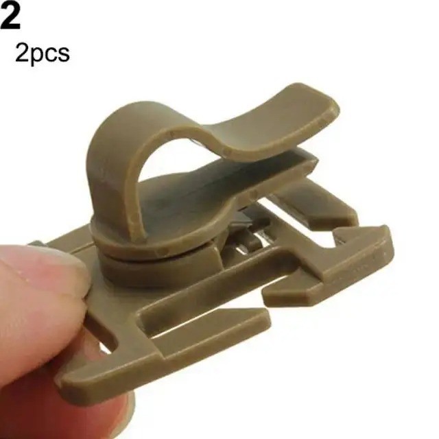 2 Water Drinking Tube Rotatable Hydration Bladder Molle Tube Clips Backpack