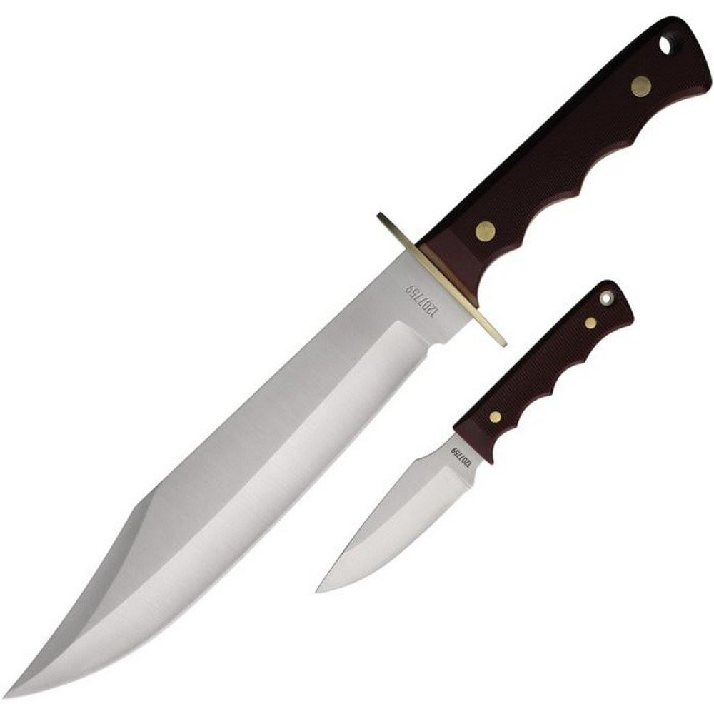 Schrade OT Bowie Combo Knife Blade & Drop-Point Blade Synthetic Handle 1207759