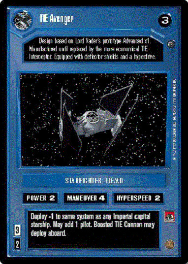 TIE Avenger   Star Wars CCG Dagobah NM swccg