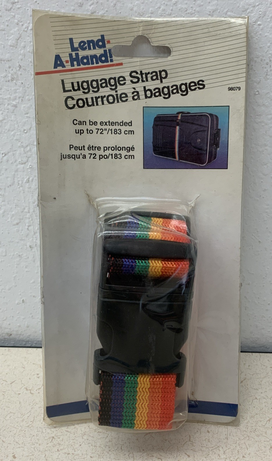 American Luggage Luggage Strap Rainbow Baggage Adjustable 72" Vintage NOS