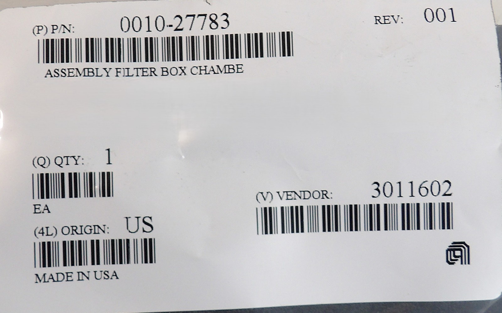 AMAT Applied Materials 0010-27783 Chamber Filter Box New Surplus