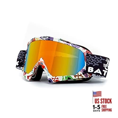 OTG Ski Snow Goggles, 100% UV Protection Anti Fog Snowboard Colour+color Lens