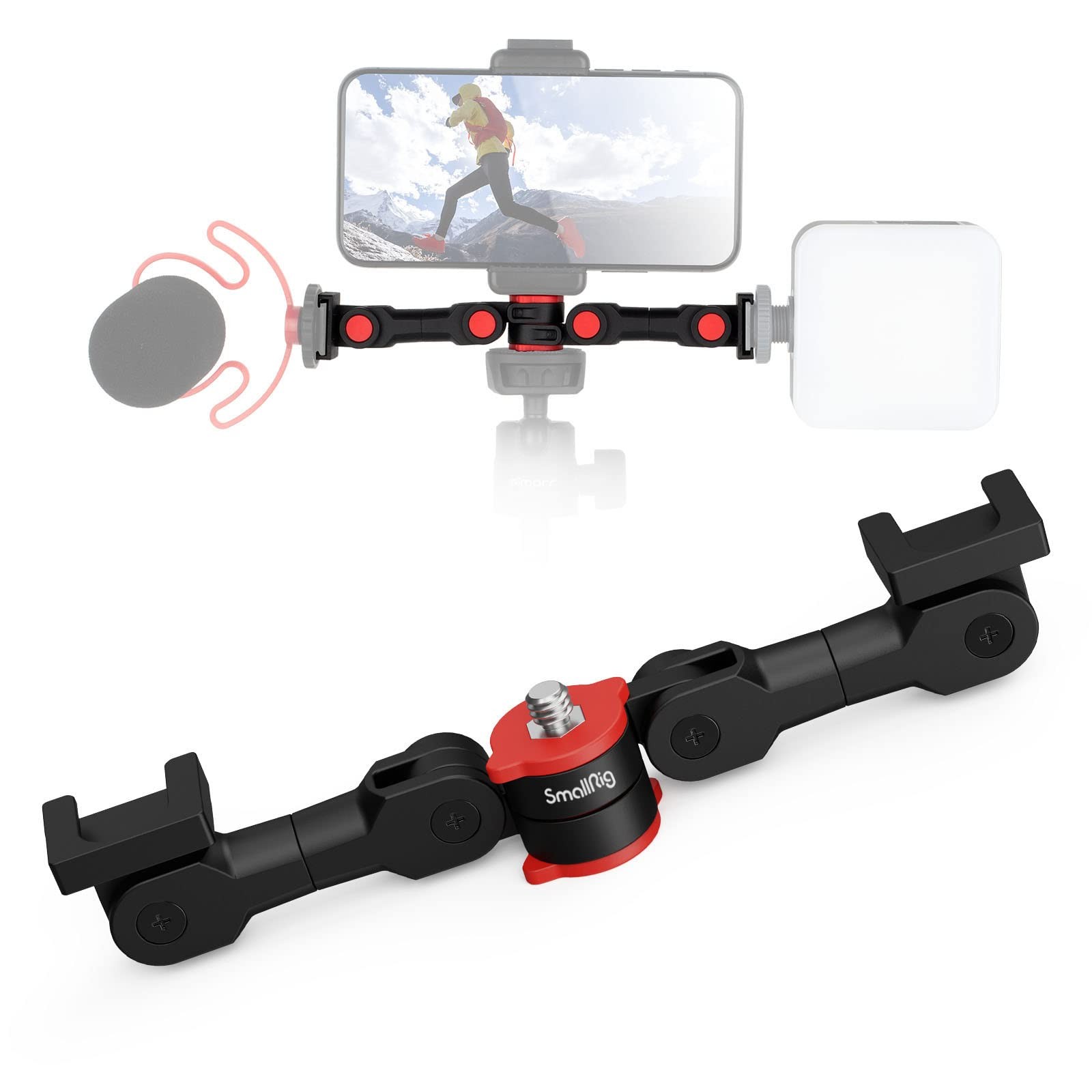 Dual Cold Shoe Mount by Smallrig, Extension Bar Universal Cold Shoe Adapter with