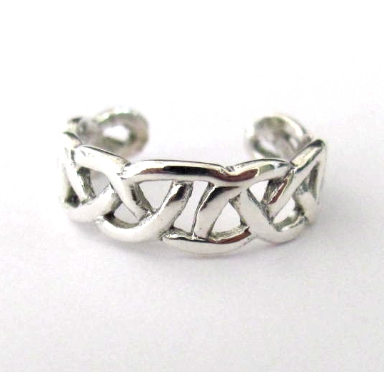 Sterling Silver Celtic abstract knot size small toe ring