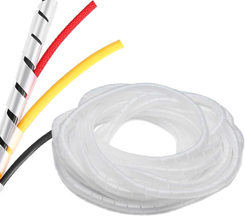Spiral Cable Wrap - 45 Ft 1/4" Spiral Wire Wrap Cord Covers Bundle Sleeve Hose f