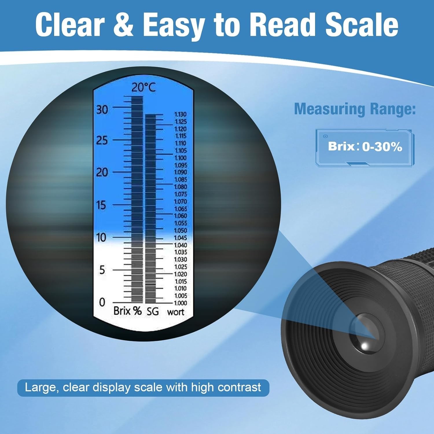 Brix Refractometer with ATC, Dual Scale - Specific Gravity & Brix, Hydrometer...