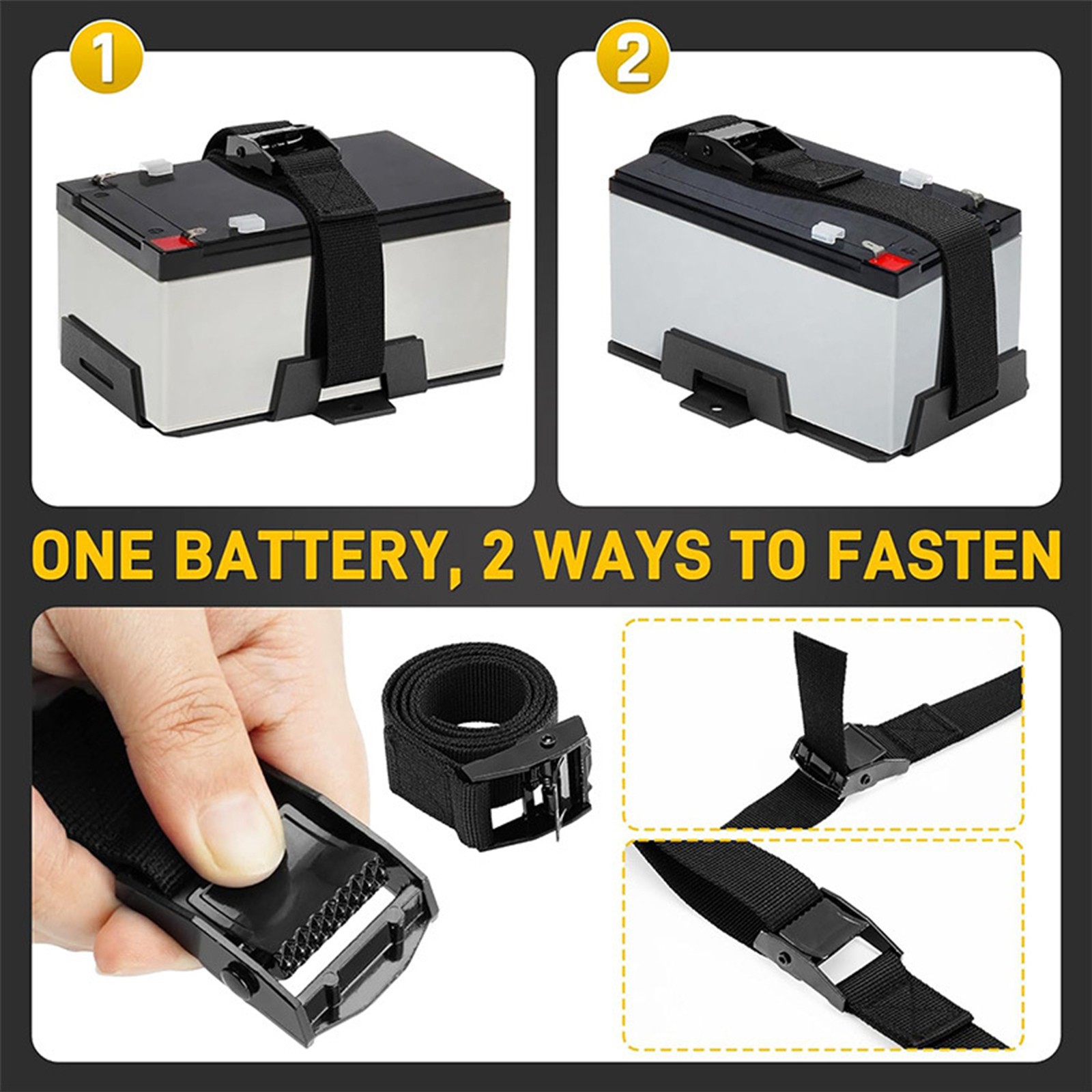 Small Battery Tray Adjustable Battery Storage Holder Box Automotive Helpful