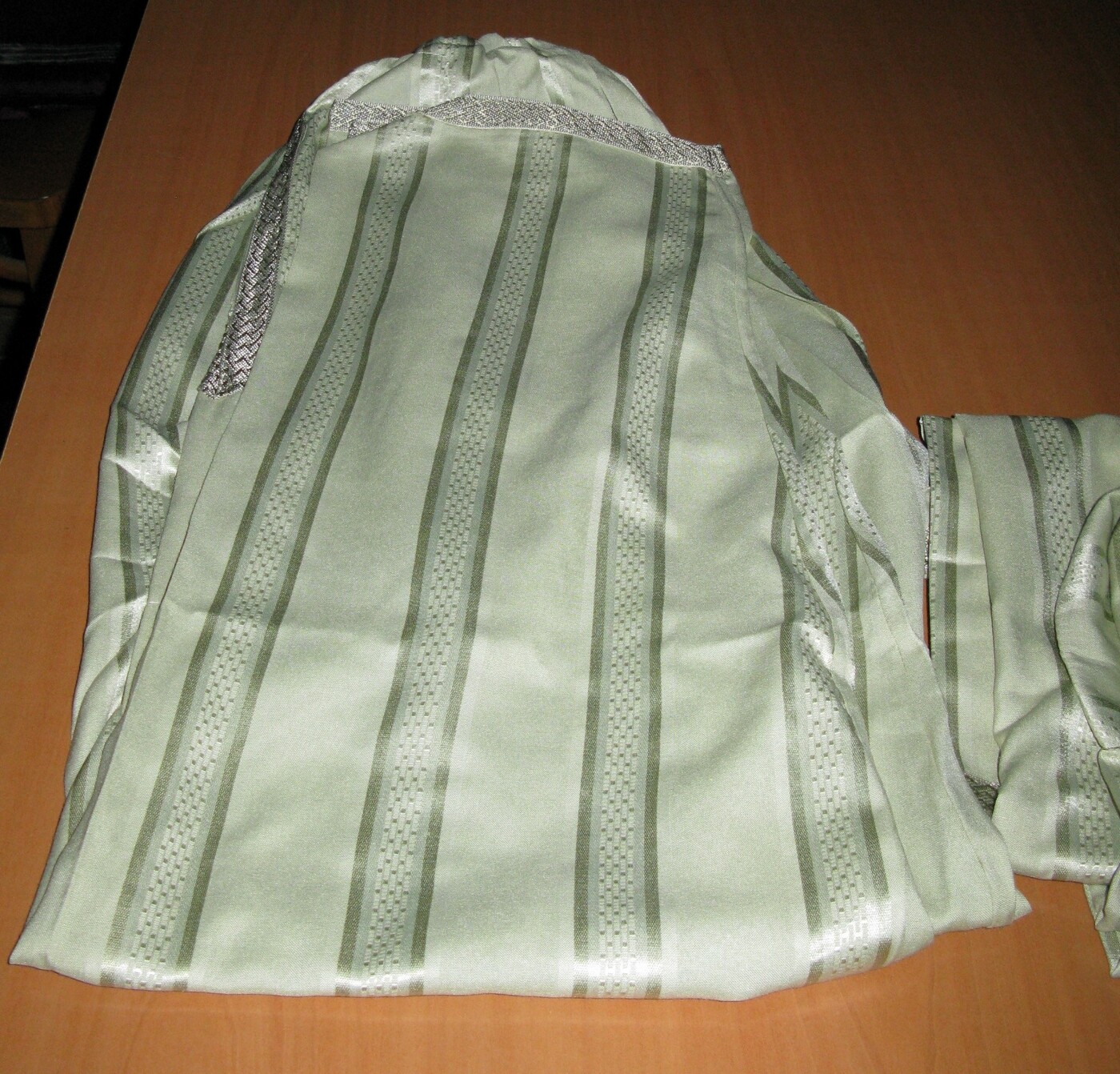 Moroccan men two piece Kaftan, Moroccan long green kaftan with matching pant