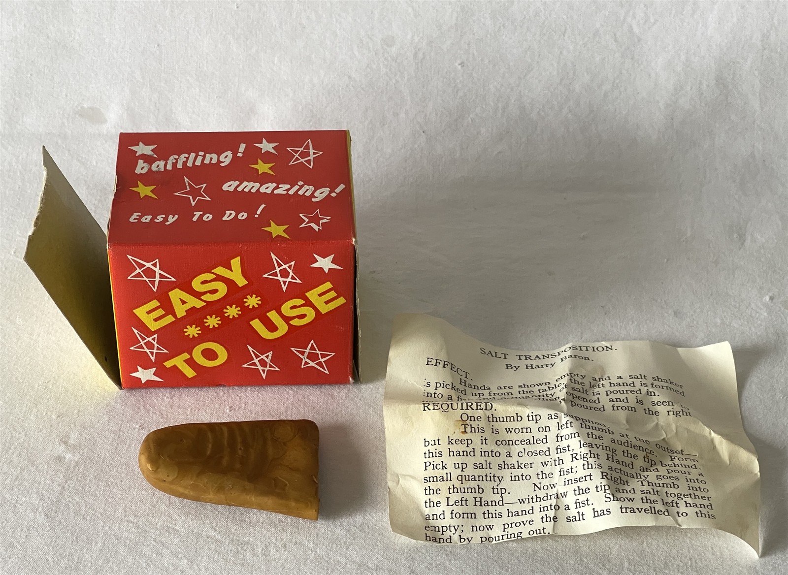 DAMAGE UNUSABLE Vintage Magic Trick British Manufacture SALT TRANSPOSITION